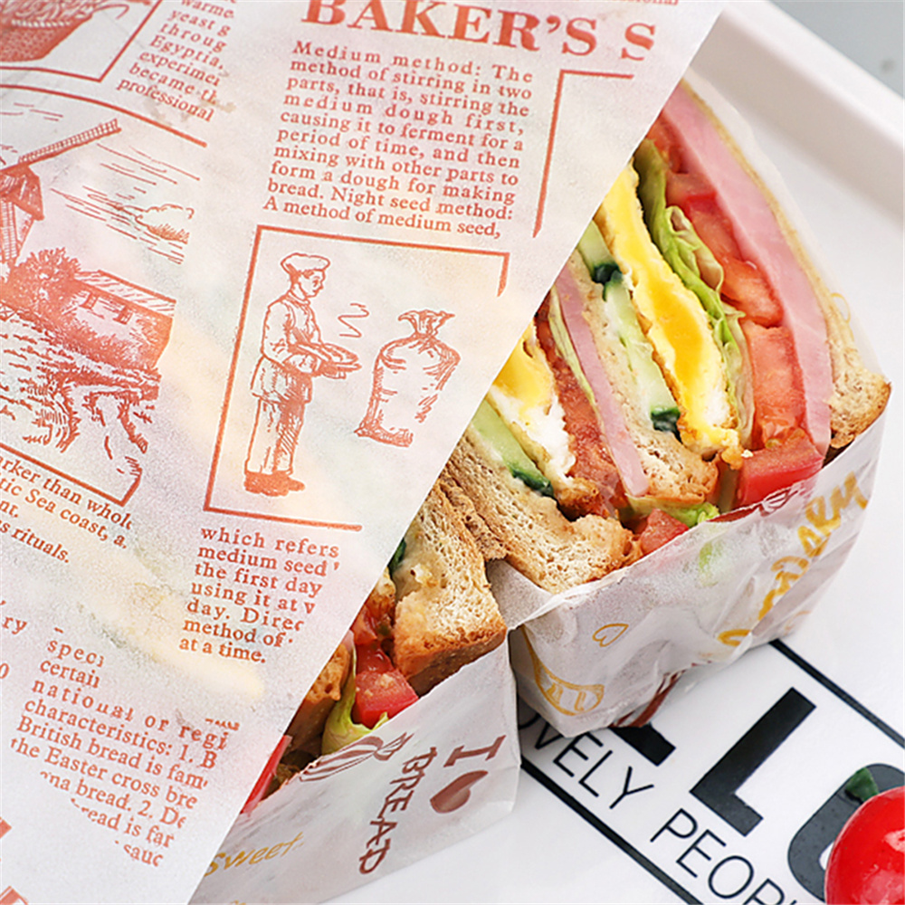 Custom Wrapping Paper Wholesale Printed Wax Brown Sandwich